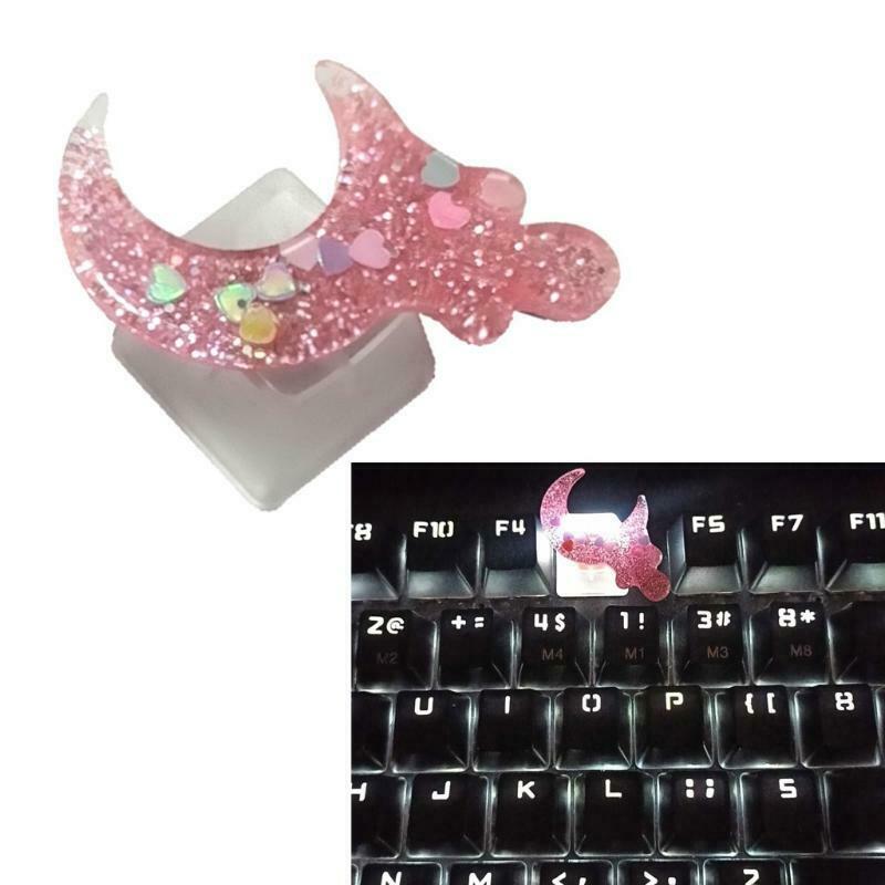 1Pc DIY ABS Keycap Backlit Pink Moon for mechanical keyboards key cap R4 Height