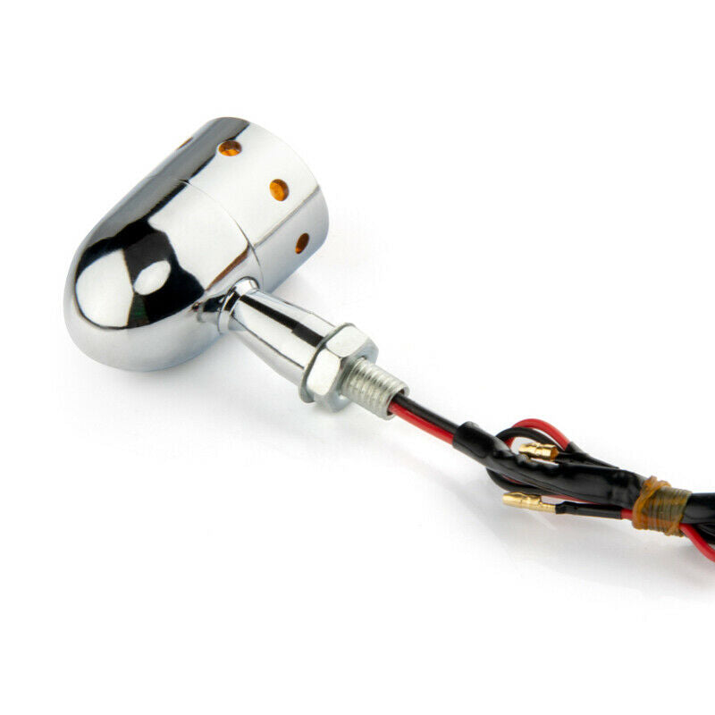 2Pcs Retro Motorcycle Waterproof Corner Lamp Indicator Turn Signal Amber Light