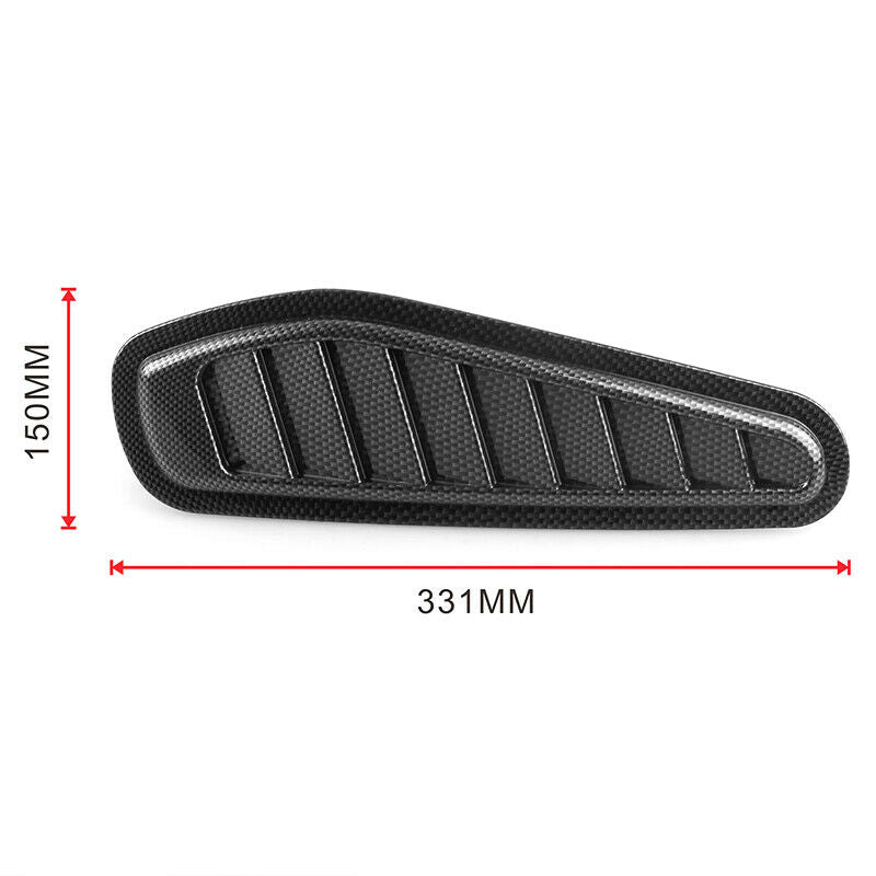 2X Universal Carbon Fiber Look Car Air Flow Intake Scoop Bonnet Vent Cover Hood