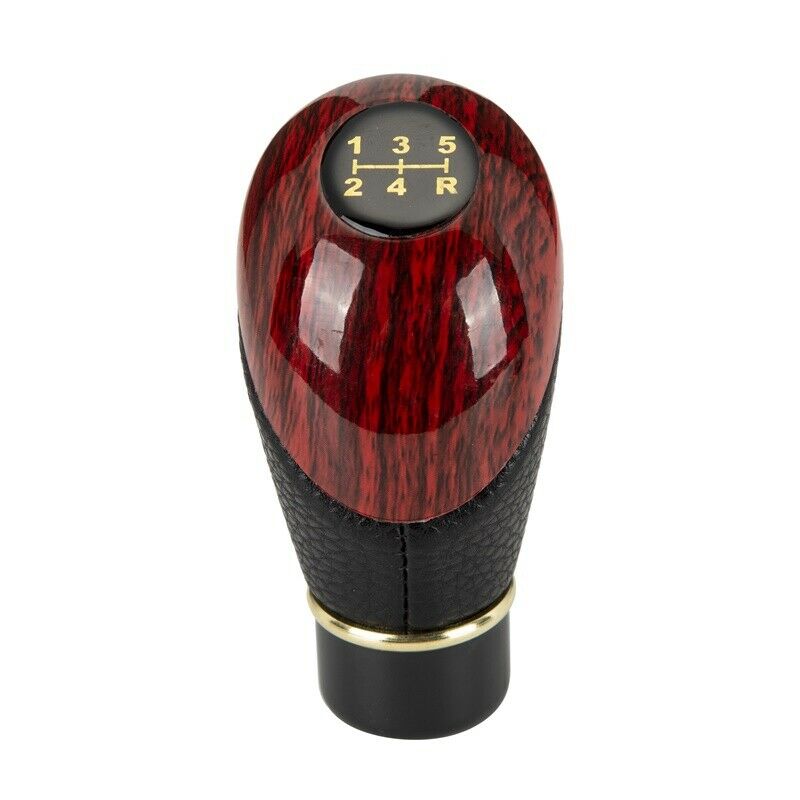 Universal Car Manual Gear Shifter Shift Knob Stick 5-speed ABS Black Leather