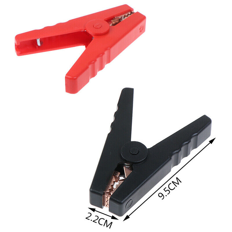 2pcs Large 100A Crocodile Alligator Clips Car Battery Chargers Insulated Clam WF