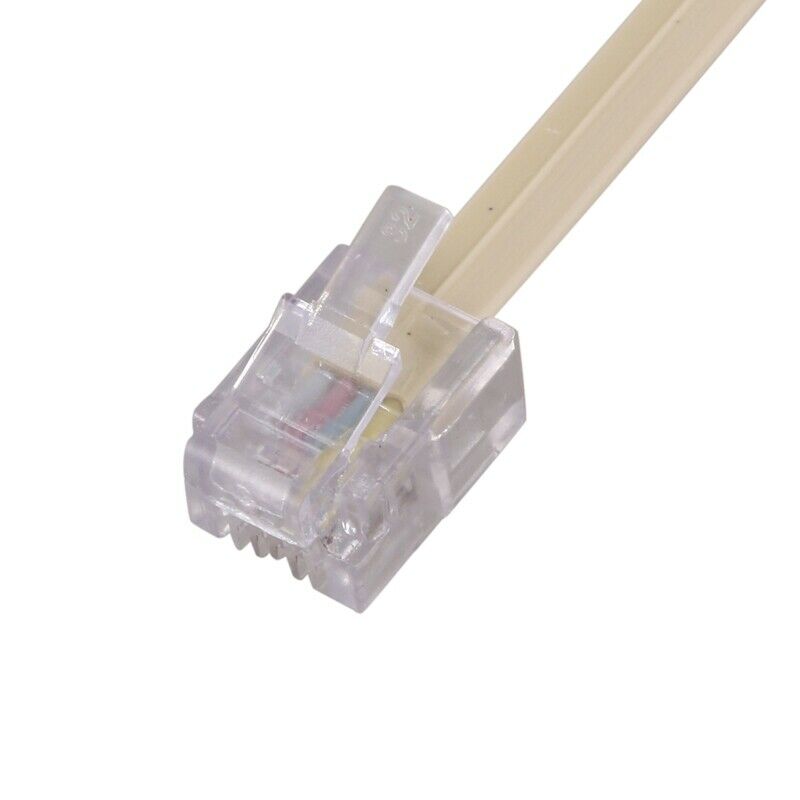 RJ11 6P4C 2 Way Outlet Telephone Jack Line Splitter Adapter Beige Q8S3S3