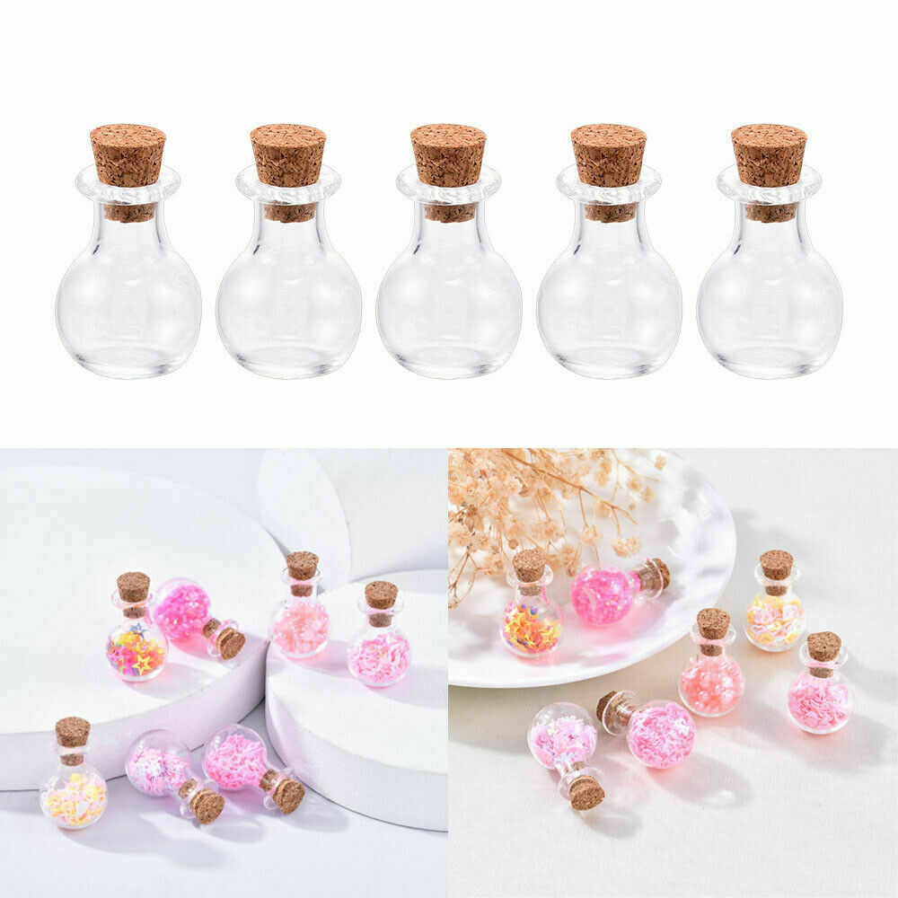 10PCS Transparent Message Vials Small Glass Empty Jars W/ Cork Wishing Bottles â¤