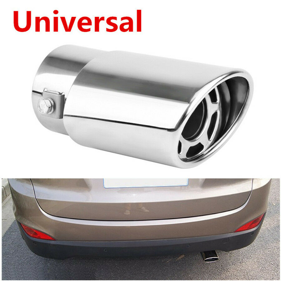 Universal Steel Auto Car Rear Round Exhaust Pipe Tail Muffler 1.5-2.2 INCH