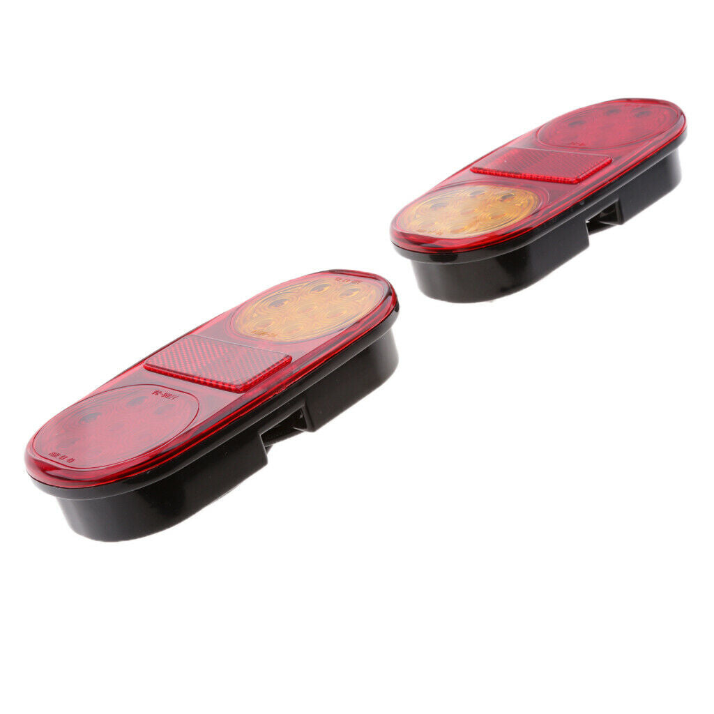 2pcs Truck Trailer Waterproof Tail Light Integrated Lamp Brake/Turn/Stop