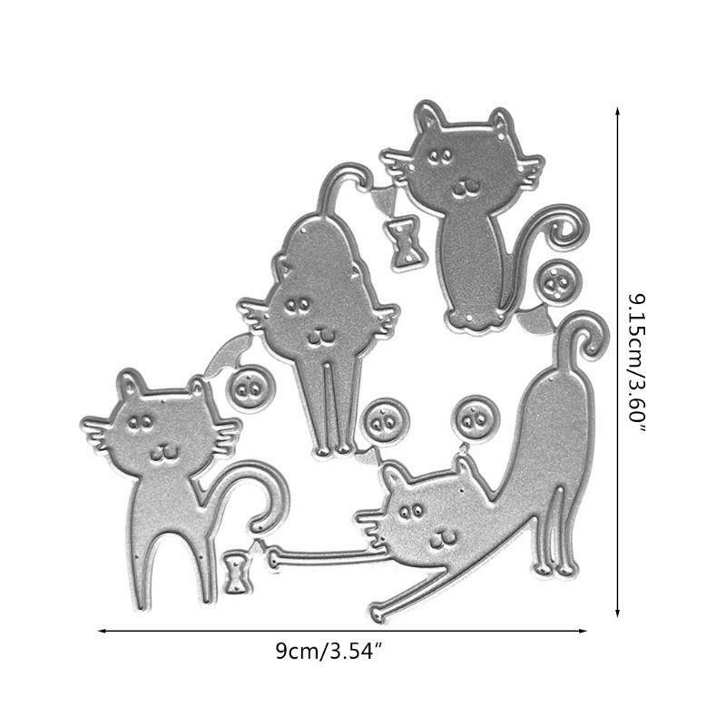 Kitten 4 Piece Set Carbon Steel Cutting Dies DIY Scrapbooking Photo Album Paper