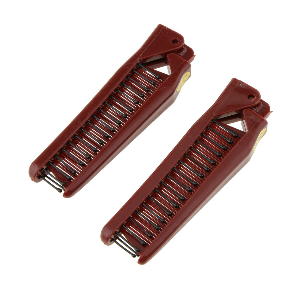 2 Pieces Plastic Double Headed Toothed Women Travel Foldable DIY Hairdressing