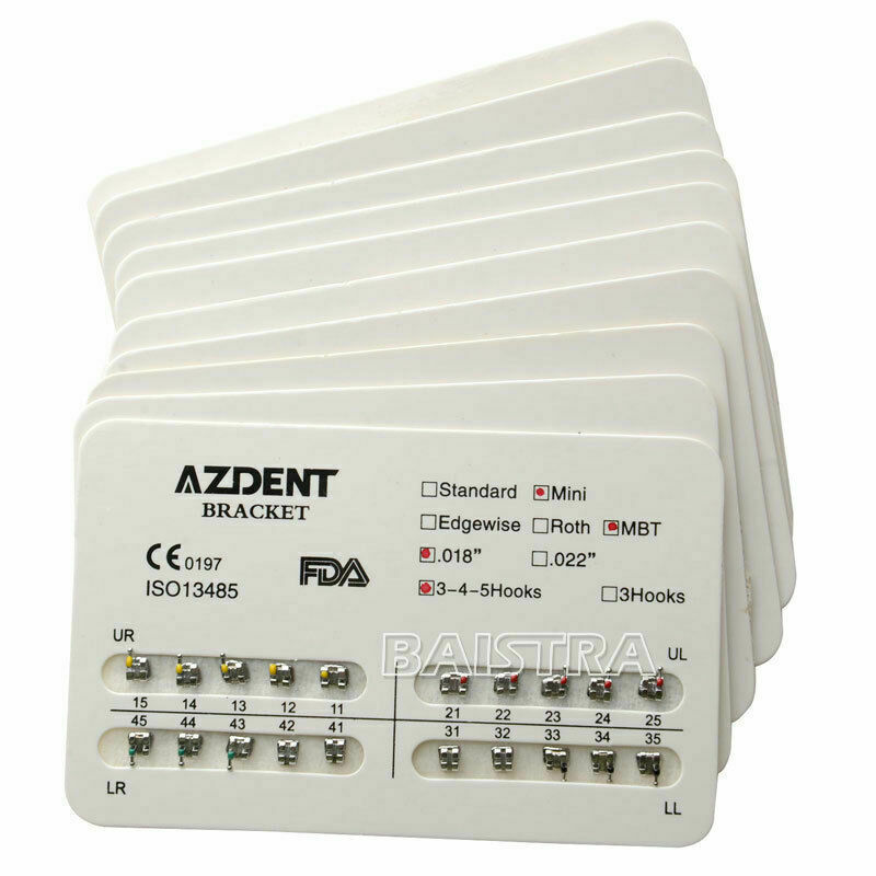 20packs Dental Brackets Braces Orthodontic Mini MBT Slot.018 Hooks 4-5 AZDENT US