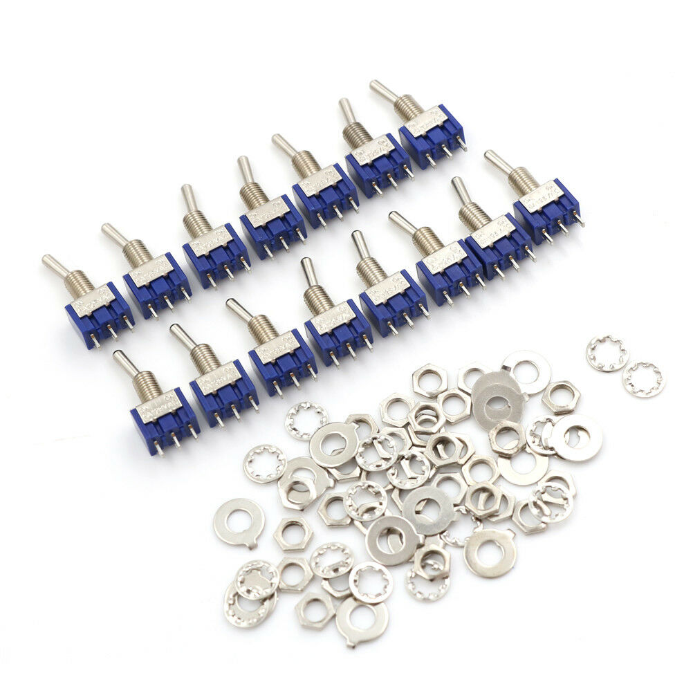 15 Pcs AC 125V 6A SPDT ON-ON 3 Pin Latching Mini Toggle Switch Pip US