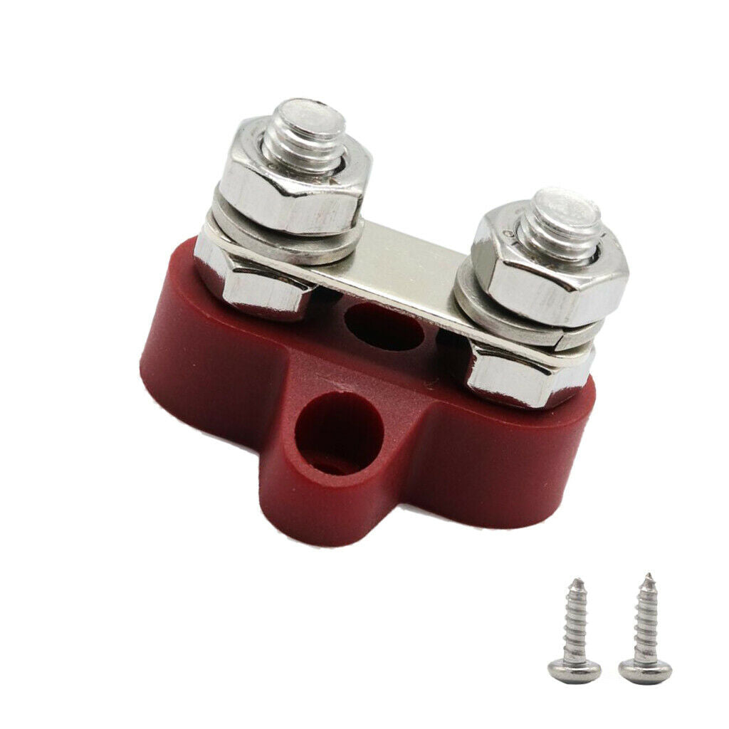 2 Pieces Boat 48V Heavy Duty Dual Terminal Studs M8 Power Distribution Block