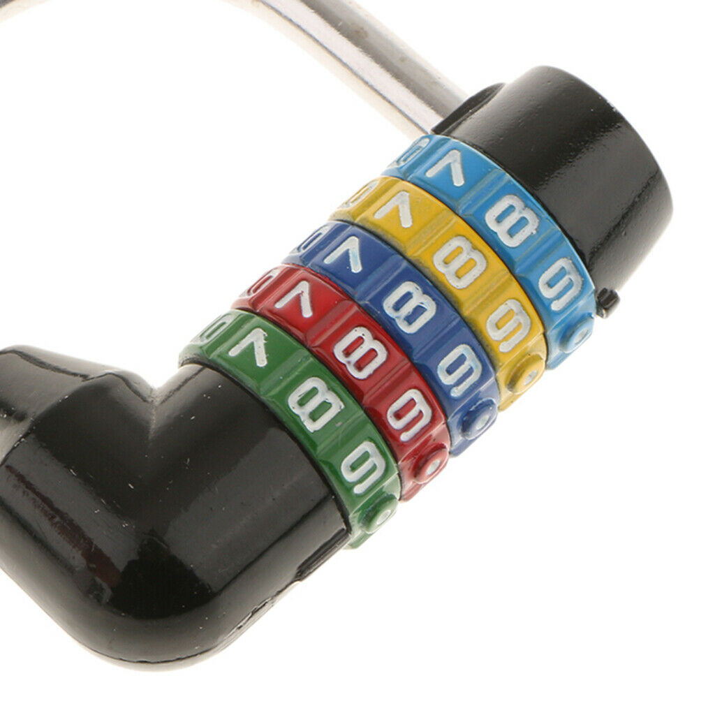 3X 5-Digit Security Zinc Alloy Combination Lock Luggage Bag Padlock Black