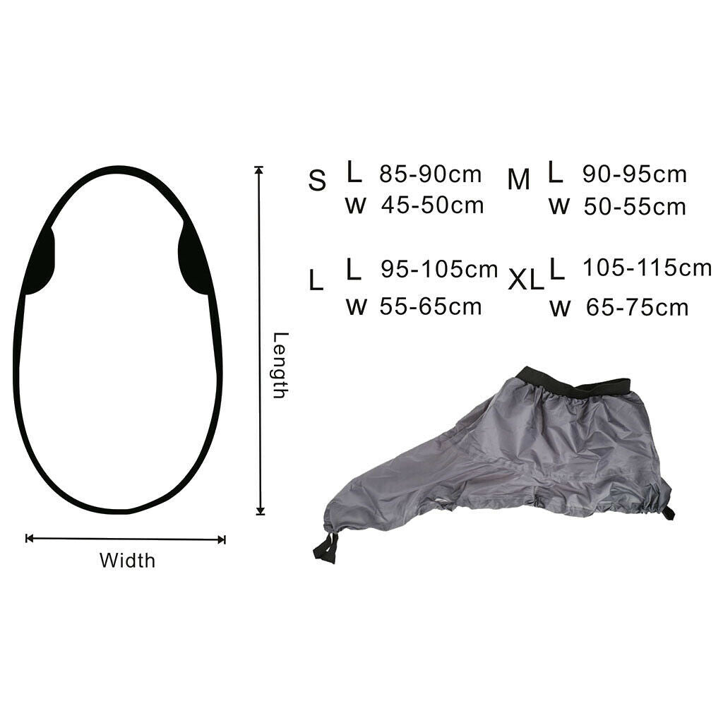 2X Universal Adjustable Kayak Canoe Boat Cockpit Spray Skirt Deck Cover S Gray