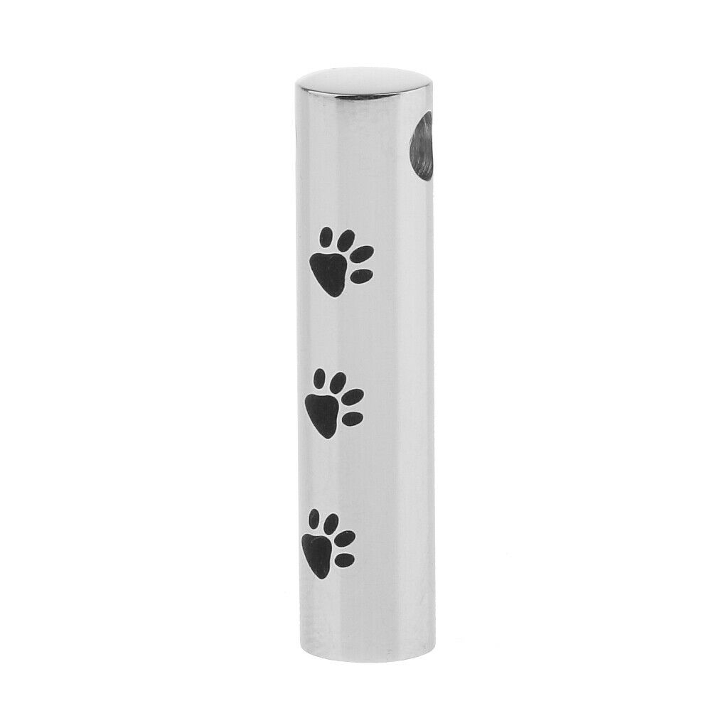 Puppy dog paw cylinder pendant cremation jewelry stainless steel