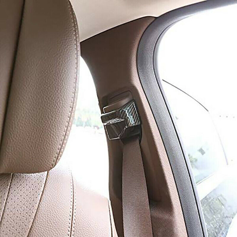 2Pcs Carbon Fiber Style Car Seat Safety Belt Cover Trim for Benz E Class W21N8X9