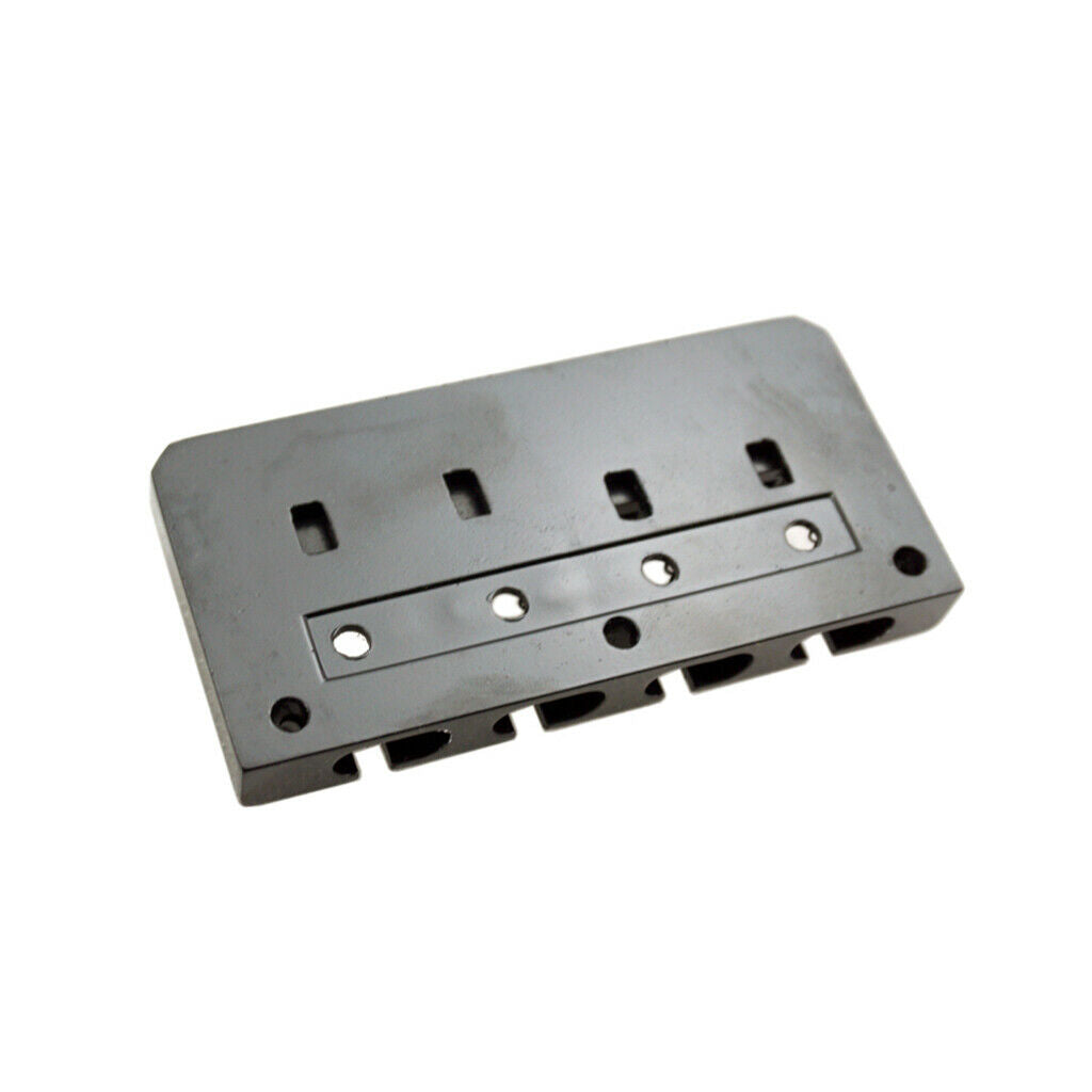 2 Pieces 4 String Electric Bass Guitar Bridge with Wrench Screws Black Color