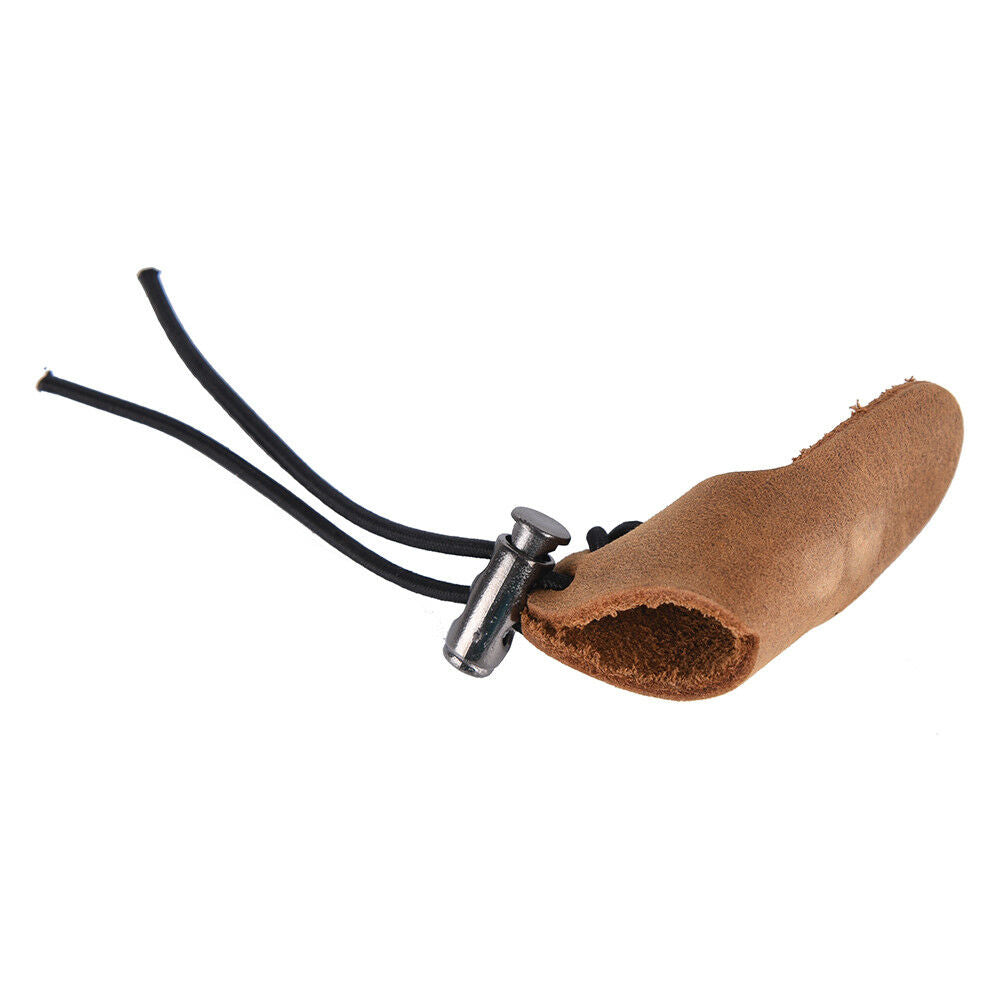 leather thumb finger guard ring adjustable protector archery hunting brow.l8