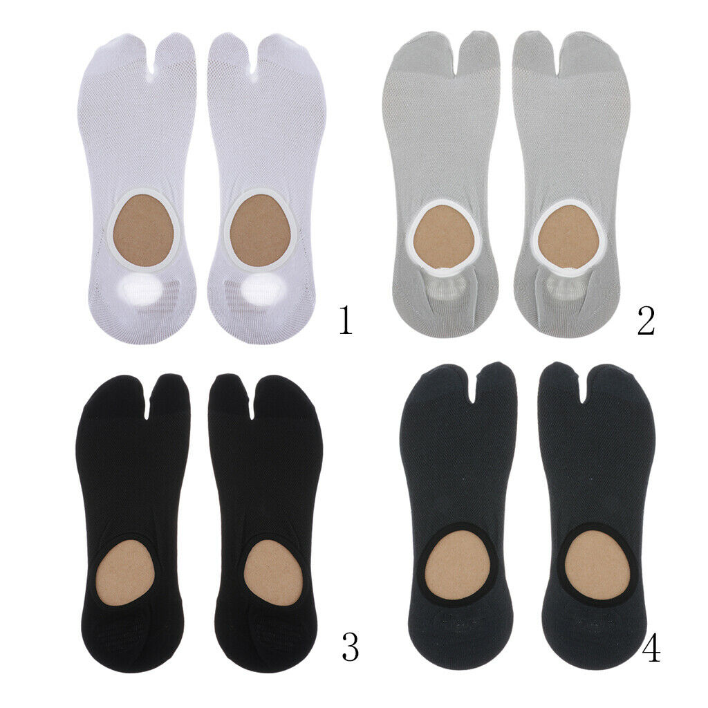 4 Pairs Elastic Cotton Ankle Split 2 Toe Flip-Flops Socks Geta Tabi Socks