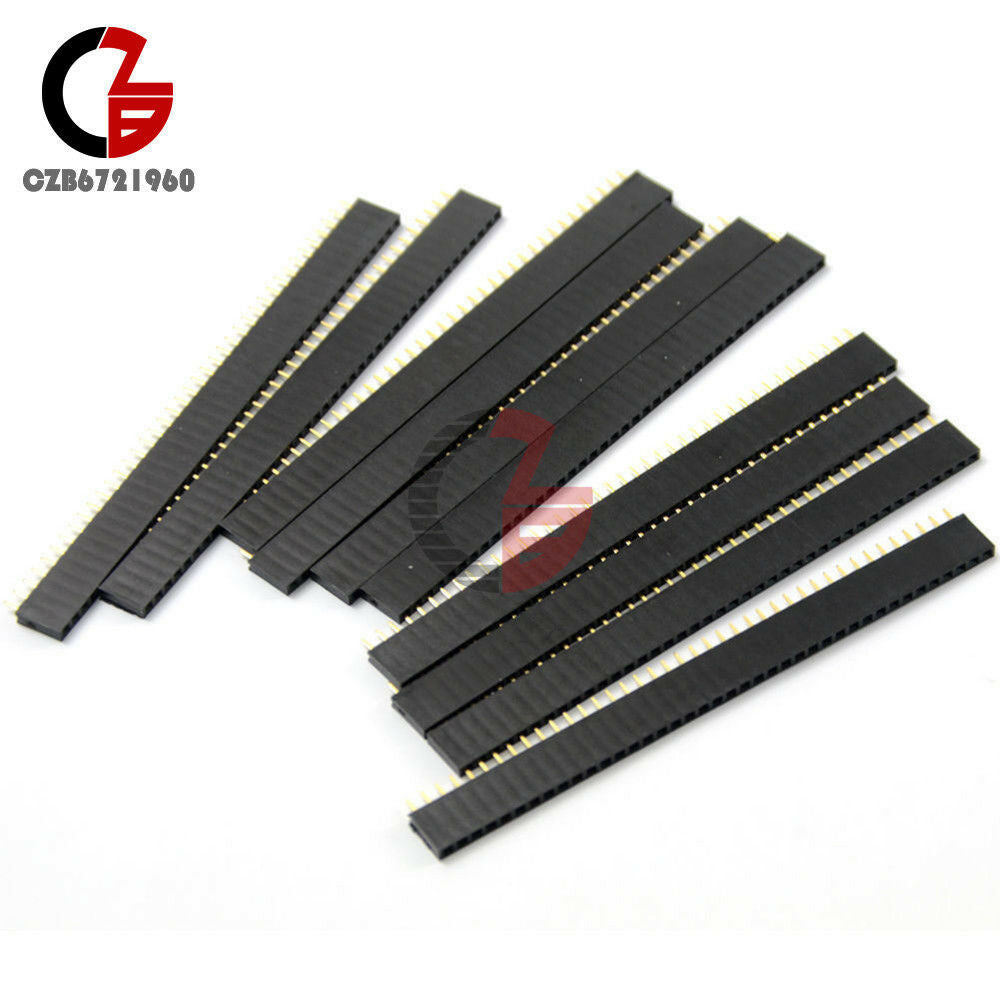 50Pcs 40pin Single Row Straight Female Pin 2.54mm Header Strip PBC Arduino New