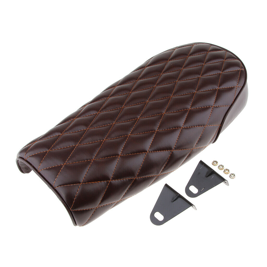 Motorcycle Flat Brat Style Tracker Cafe Racer Seat 53cm - Brown