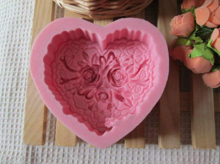 Love Heart Shape Silicone Molds for Diy Candy Chocolate Soap Moulds Fondant Cake