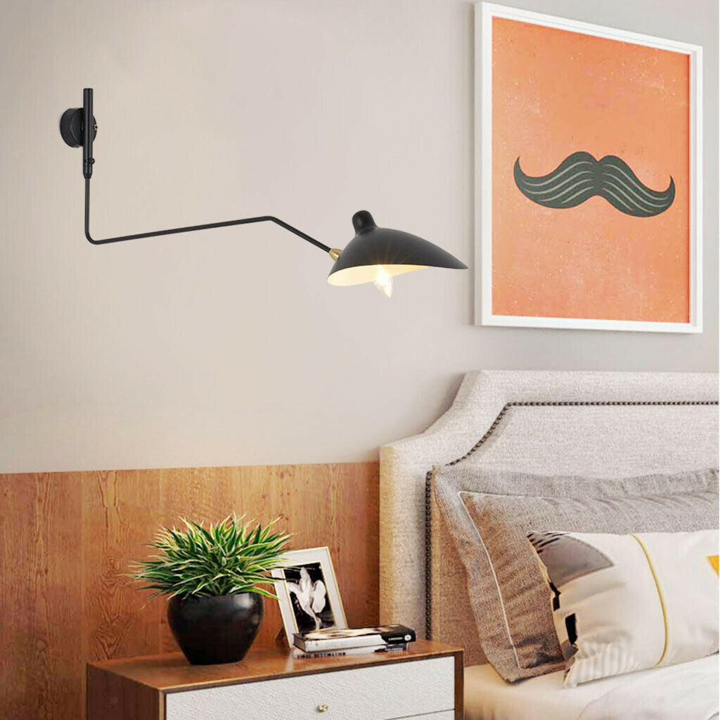 Modern Swing Arm Wall Lamps for Bedrooms Adjustable for Home Hallway Bedside