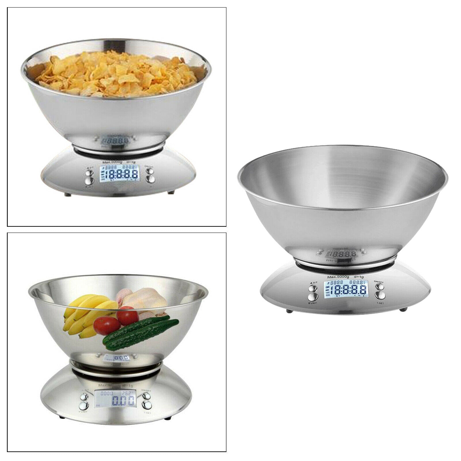 Stainless Steel Kitchen Scale Digital Display Cooking Accessory Baking Tool