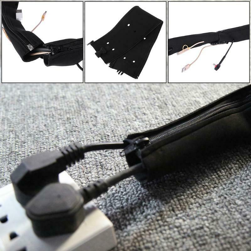 Cable Sleeves Cord Management Cables Flexible Wire Organizer with Zipper Buckle