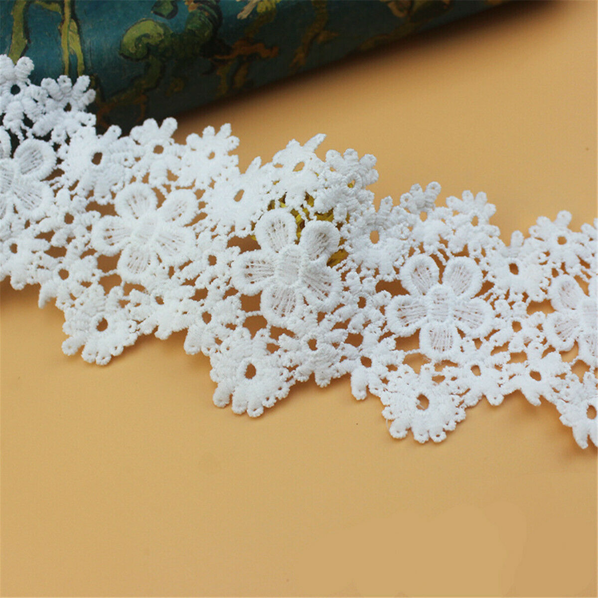 2 Yard White Water Soluble Milk Lace Embroidery Lace Wedding Decoration Textiles
