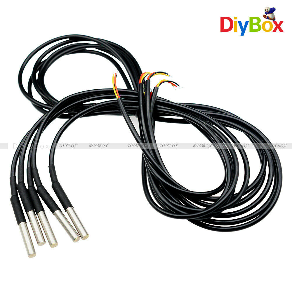 10PCS 1M Waterproof DS18B20 Temperature Thermistor Control Thermal Probe Sensor