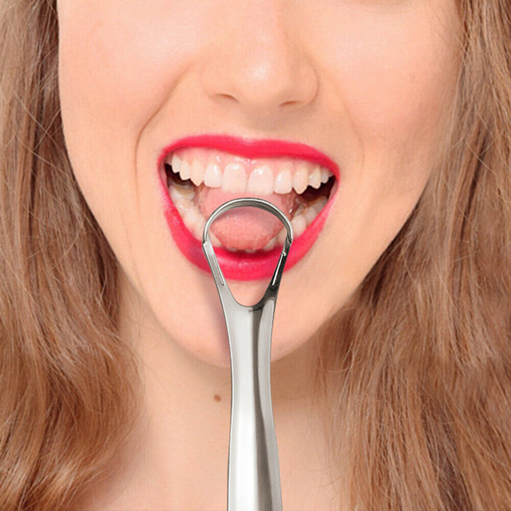 1 pc Stainless Tongue Tounge Cleaner Scraper Dental Care Oral Hygiene Mouth Kit