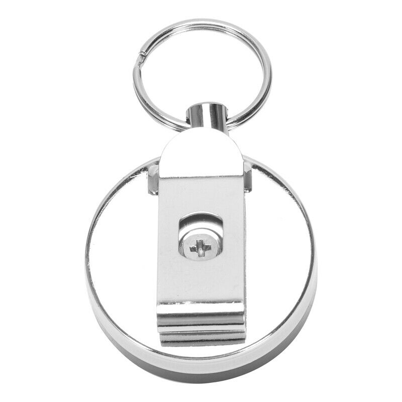 Retractable metal key  card badge holder steel recoil  belt clip pull KeychainK9