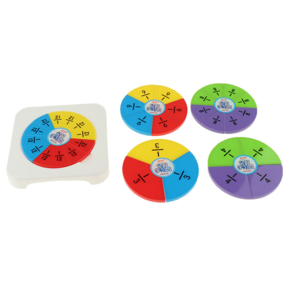 126pcs Plastic Fraction Circles Kit Trivial Pursuit Mathematics Game Pieces for