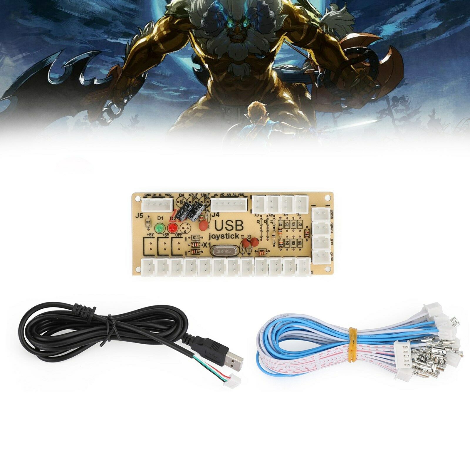 Zero Delay Arcade USB Encoder to Joystick Fit for PC Fighting Games AC424 CA