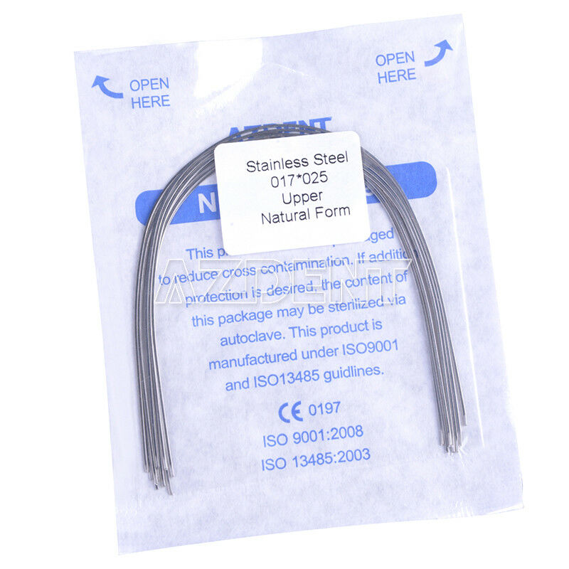 50x AZDENT Dental Ortho Rectangular Arch Wire Stainless Steel 017*025 Upper