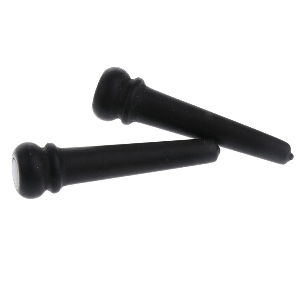 Ebony Bridge Pins Shell Dot Inlay + Bridge Slotted Saddles Nuts for Guitar