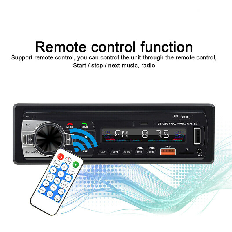 Car 1 Din Mp3 Bluetooth Hands-Free Radio USB Lossless Music Player 4 Channel