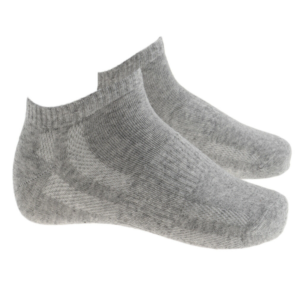 Low Cut Ankle Socks No Show Casual Cotton Socks Antibacterial Men Gray