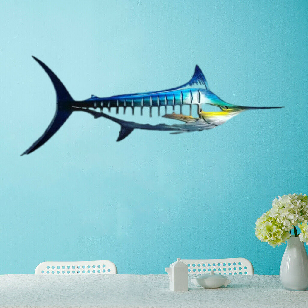 2pcs Exquisite Metal Shark Wall Decor Outdoor Indoor Sculpture Bedroom Patio