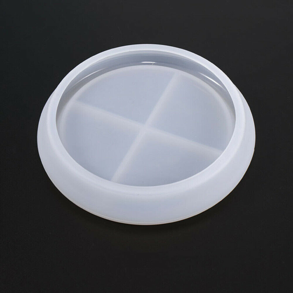 DIY Crystal Epoxy Mold Round Saucer Coaster Plate Silicone Mould Casting Supply