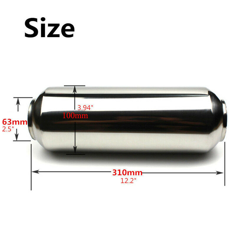 1PCS Stainless 63mm/2.5'' Auto Car Exhaust Pipe Muffler Silencer Muffler Chrome