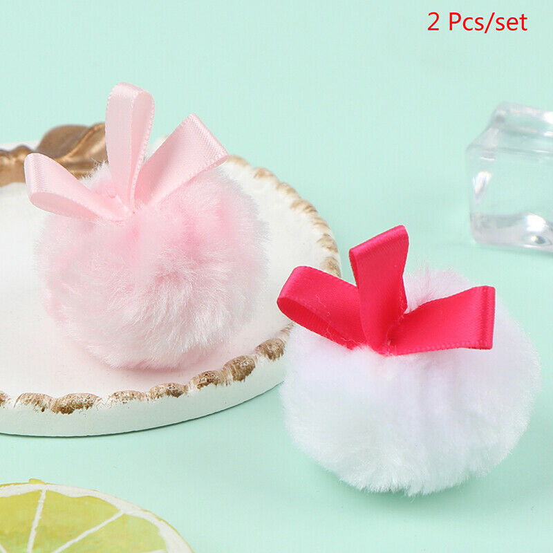 Bowknot Round Cosmetic Villus Soft Plush Puff Sponge Talcum Makeup Beauty.l8
