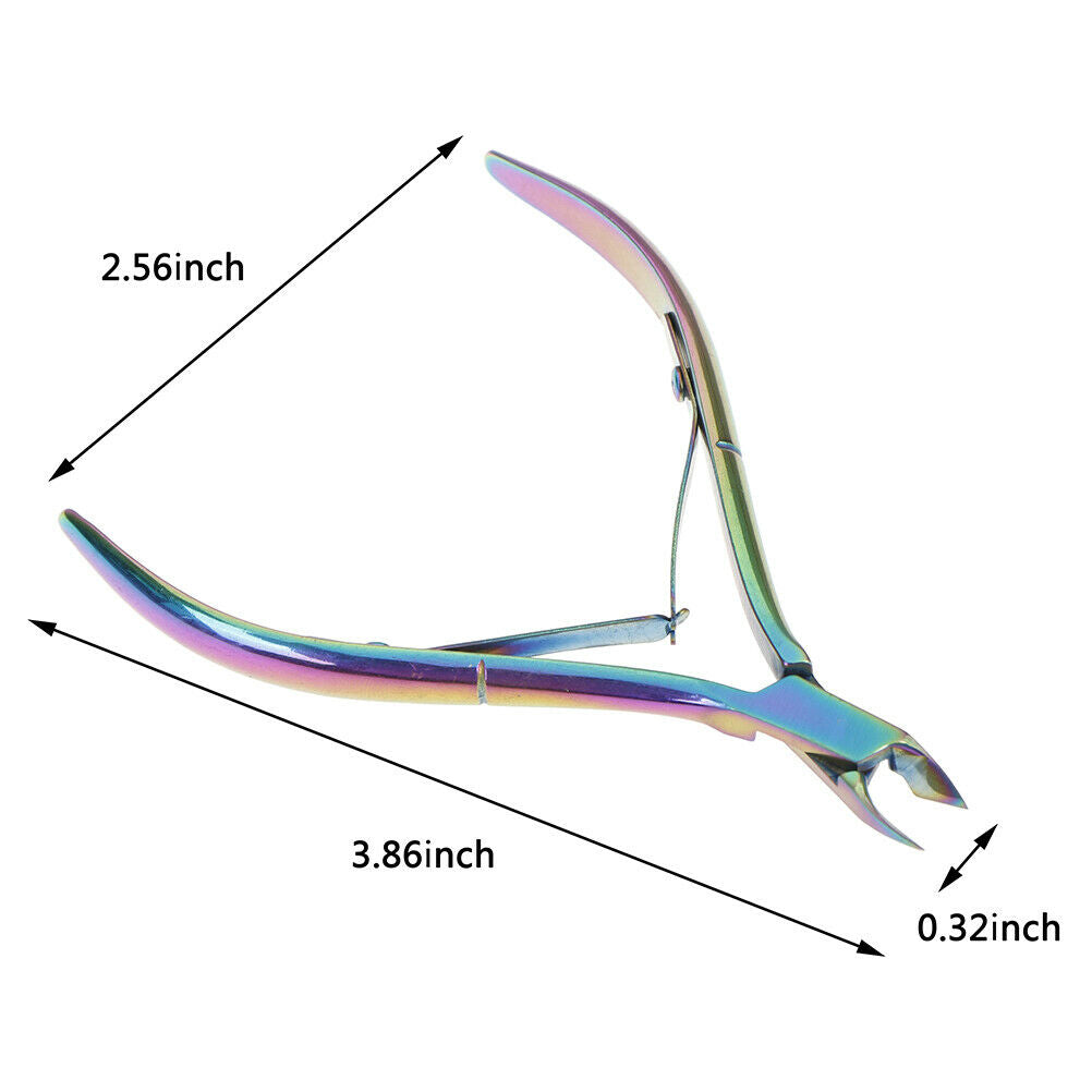 Nail Cuticle Nipper Rainbow Clipper Tweezer Scissor Dead Skin Remover Nail N DF