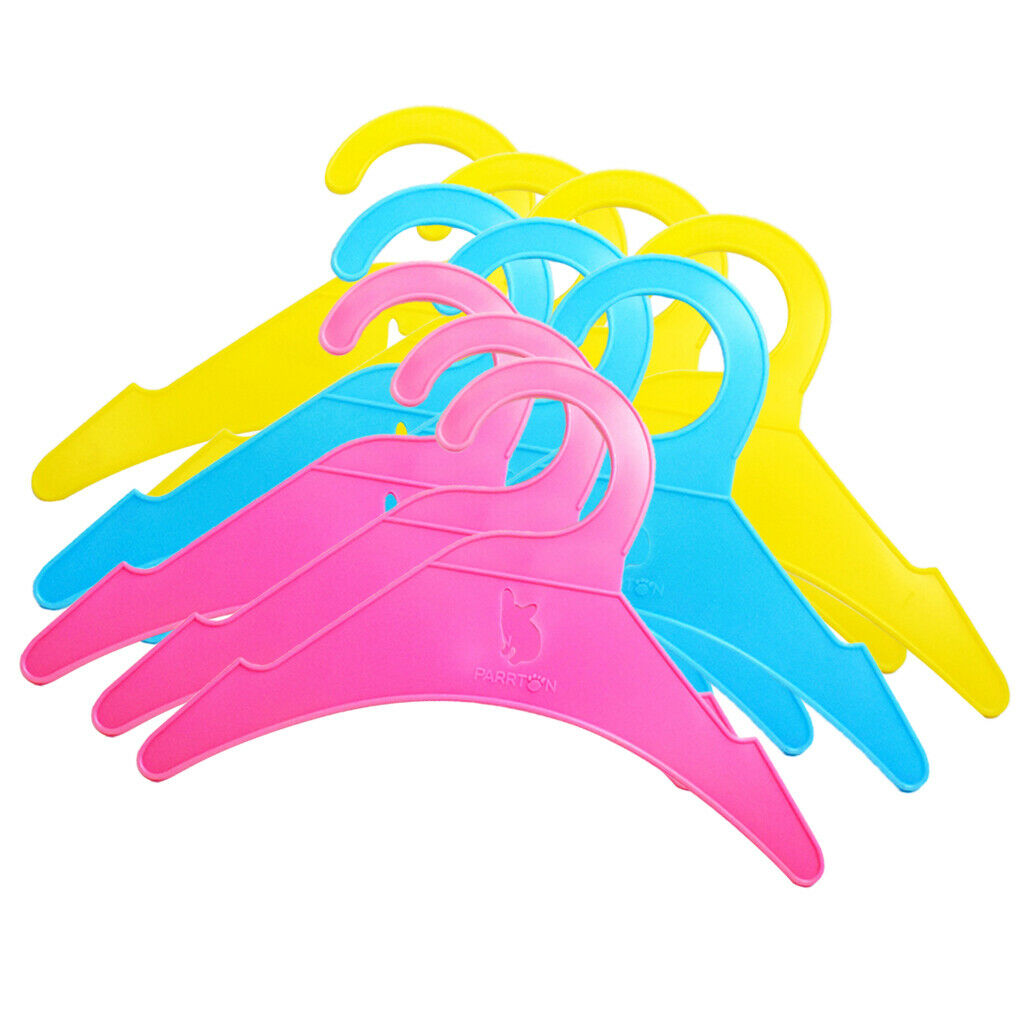 10x Plastic Pet Clothes Hangers for Dog Puppy Cat Clothing Garment 19cm