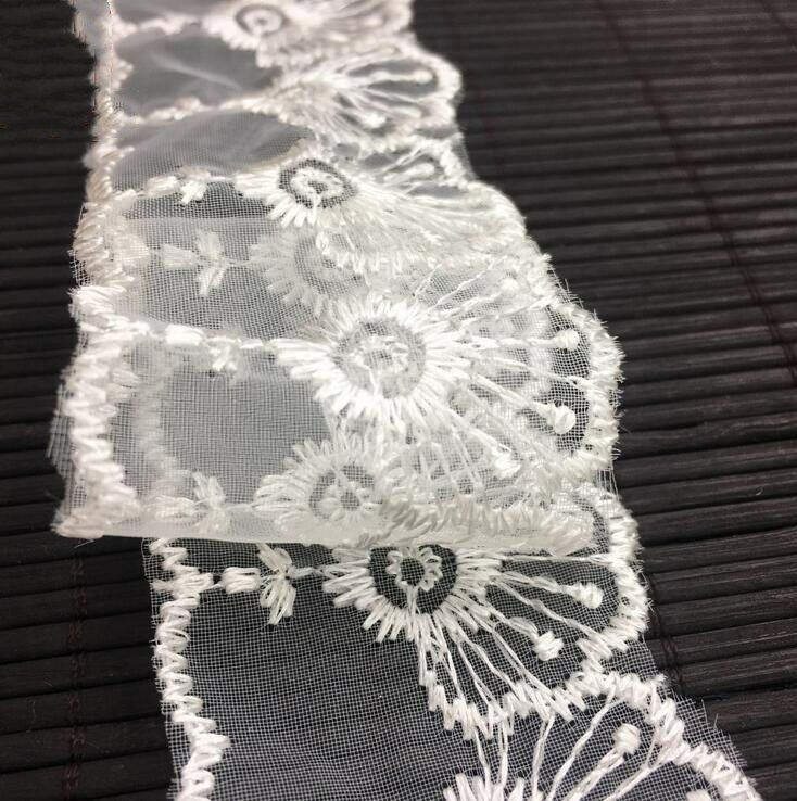 5 Yards Glass yarn embroidery lace Trim clothing skirt Home Decoration DIY
