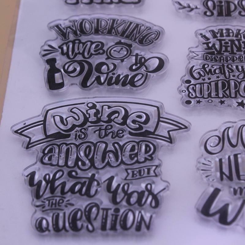 Wine Silicone Clear Seal Stamp DIY Scrapbooking Embossing Photo Album Decorative