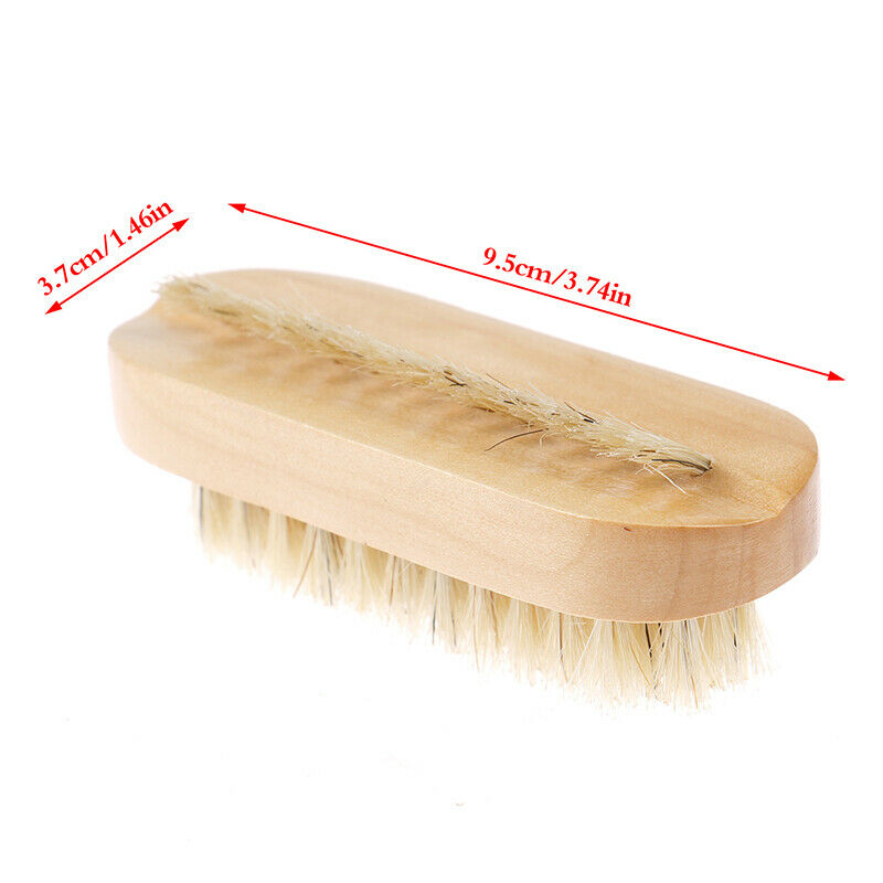 Wooden Nail Brush Scrubbing Finger Toe Washing Up Double Sided Bristles NatuFCA