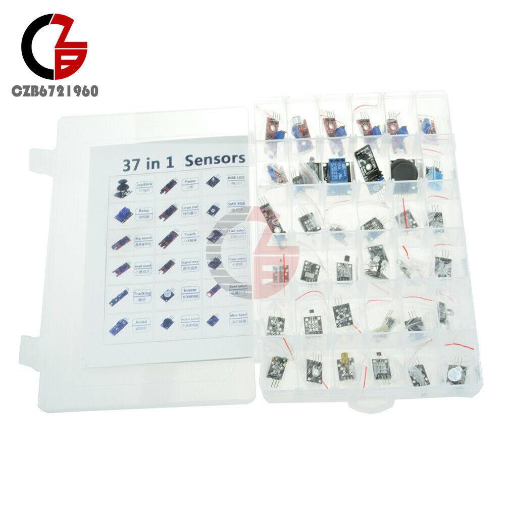 Ultimate 37 in 1 Sensors Module Starter Kits For Arduino MCU w/ Plastic Case