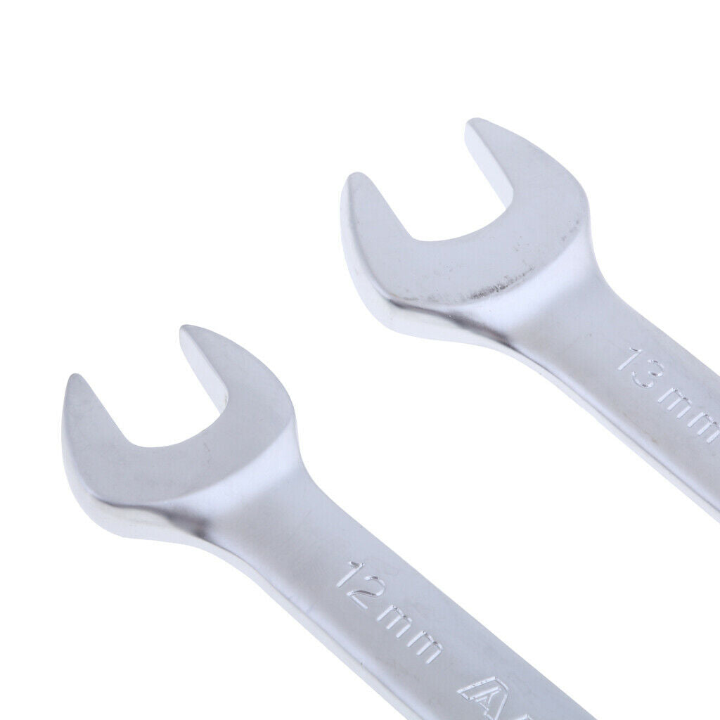 2 Pieces Double Head Open End Wrench Metric 12mm x 14mm and 13mm x 15mm