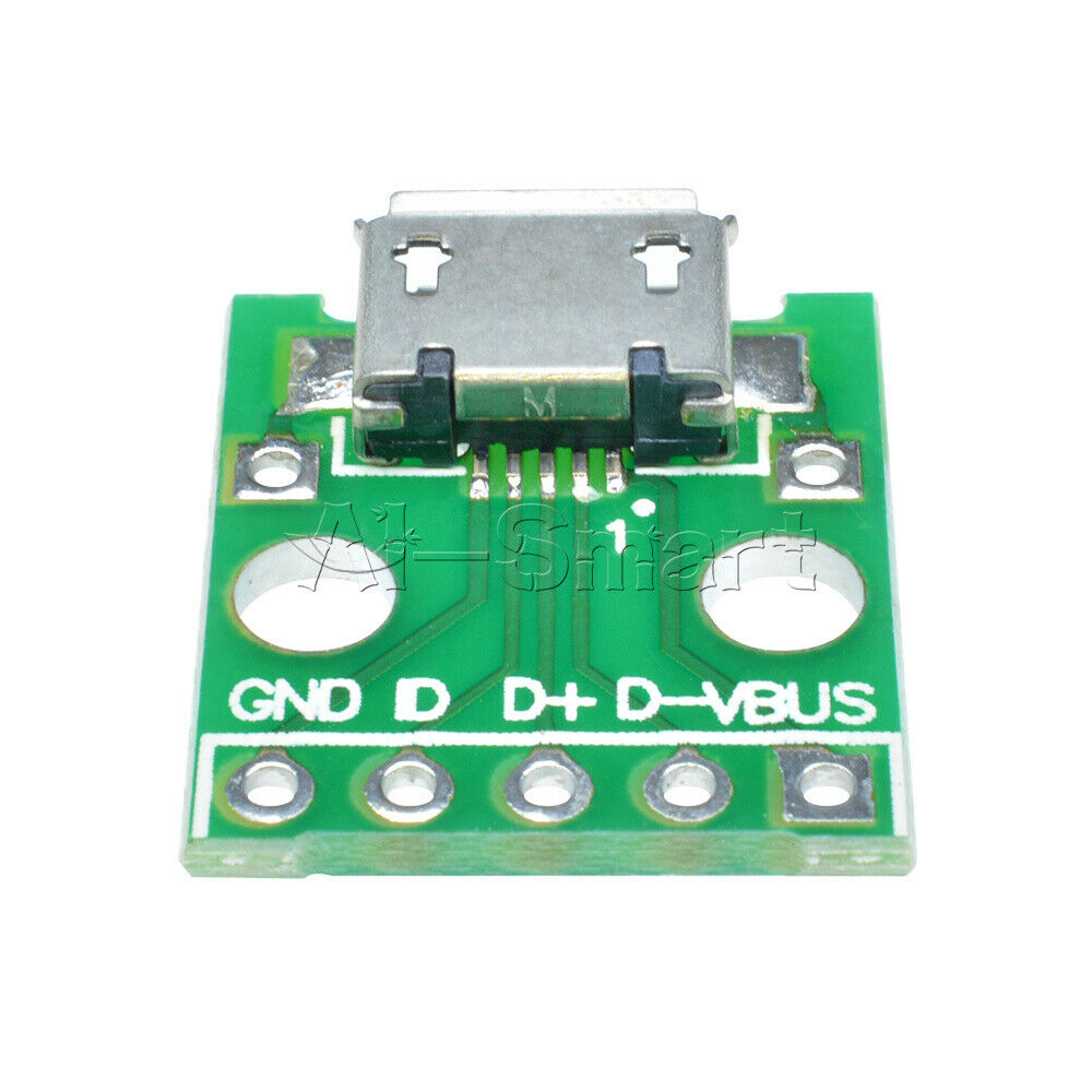 10pcs MICRO Female USB to DIP Adapter Converter for 2.54mm PCB Board DIY Power