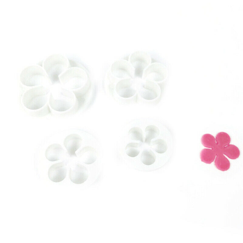 4pcs Rose Flower Fondant Cake Cutter Mold Sugarcraft Baking Decorating To.l8